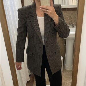 Women's brown tweed Double-Breasted Blazer